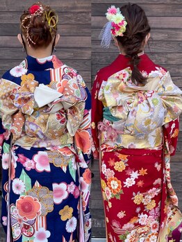 クブヘアー(kubu hair)の写真/プロの技で特別な日に華を添える♪成人式・卒業式などの着付けはkubu hairにお任せください！