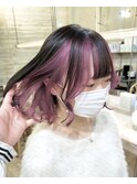 アンブレラカラーインナーカラーイヤリングカラーブリーチカラー