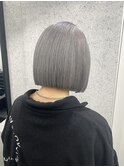 簡単スタイリング/切りっぱなしボブ/ハイトーンカラー/立川