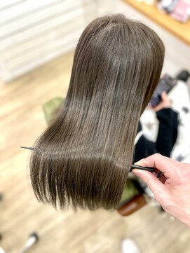 グリーンルームセカンド 結城店(GREEN ROOM. 2nd) シフォンベージュ/髪質改善/縮毛矯正/結城/ナチュラルレイヤー