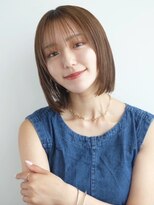 トリッカ 銀座(tricca)&nbsp;ぷつっとボブ/ベージュカラー/前髪/ブラウンカラー/艶髪