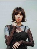 ボブ×姫カット韓国レイヤーカット顔周り
