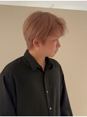 ミルクティーベージュ　ブリーチ　メンズカット　メンズ　眉毛