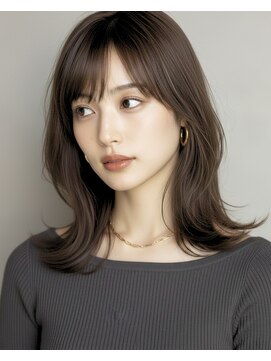 レフラム 獨協大学前店(le:fro:m) ナチュラルブラウン/20代30代40代外ハネミディアムレイヤー/獨協