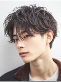 黒髪人気ツーブロックツイストスパイラル