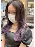 韓国風くびれレイヤーカット ラベンダーパープルカラーM55