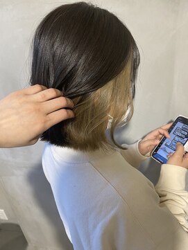ヘアーサロンウル(hair salon ulu) インナーカラーベージュとボブ