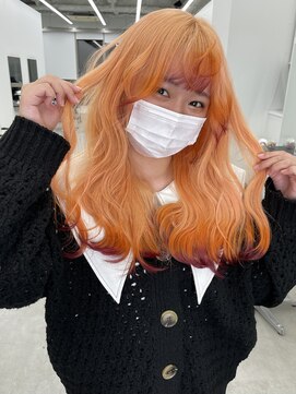 エゴル ナゴヤサカエ(ENGOL NAGOYA SAKAE) シャーベットオレンジ/裾カラーオレンジカラーハイトーンカラー