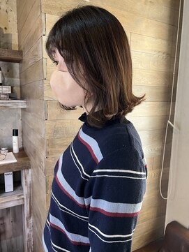 トレヘアー(tRe hair) ボブ　斜めバング　オージュア