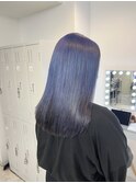 切りっぱなし＆ブルーラベンダー/ダブルカラー/ケアブリーチ