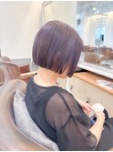 ミニボブ 白髪ぼかしハイライト 切りっぱなしボブ【横浜】k