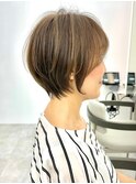 大人ショートボブ丸みショートカットマッシュショート前髪あり
