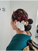 華やかなお団子ヘアセット
