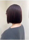 重めボブ★ピンクブラウン