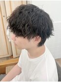韓国マッシュ　波巻きツイストスパイラル[メンズ]フェザーパーマ