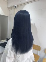 アジールヘア 北千住駅西口店(agir hair)&nbsp;透明感ネイビーブルーカラースタイル 韓国ヘア