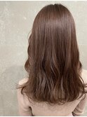 ナチュラルブラウン・波巻き・ロングヘア・透明感・柔らか質感
