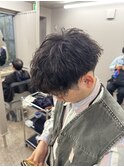 ダウンバングショート/ツイストスパイラルパーマ/メンズ