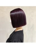 【cor.】ダークバイオレット×切りっぱなしボブ
