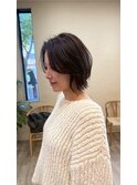 センターパートまるみショート×ナチュラルカラー◇柔らか透け感