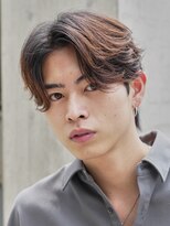 テン 心斎橋(tenn.)&nbsp;難波ニュアンスパーマ毛流れセンターパートウルフフェザーパーマ