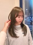 ◯ ブリーチなしダブルカラー　オリーブベージュ　レイヤー　◯