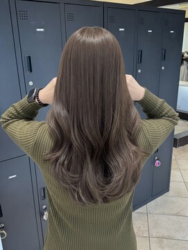 プロデュース 淵野辺店(Produce) 顔周りカットハッシュカットダークブラウンワンホンレイヤー韓国