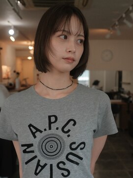 イルフレール(ill frere) ボブ　スタイリングいらず　前髪カット　ぱつっと　暗髪　中津