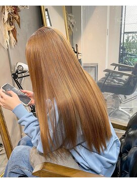 グリード ヘアー(GREED hair) ブリーチ一回と柔らかマロンベージュカラー