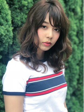 クーエフー(coo et fuu) 【表参道】王道の斜めバングふんわりウェーブセミロング♪藤沢2