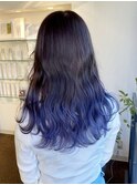 【W_SALON 河原町】グラデーションカラー/ブルーベリー