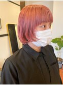 顔まわりカット♪ピンクカラー♪
