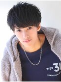 メンズショートツーブロックニュアンスカールマッシュ
