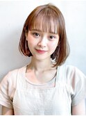 パッツンボブ_グレージュカラーボブウルフココアベージュ_8697