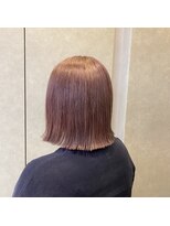 ジールサロン つくば本店&nbsp;切りっぱなしピンクベージュボブ