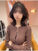 大人かわいい小顔垢抜け韓国レイヤーミディアムヘア