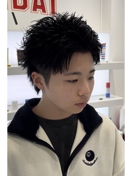 オーシャントーキョー 仙台(OCEAN TOKYO) アップバングショートミニウルフスパイキー黒髪メンズヘア仙台