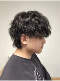 マッシュウルフ波巻きツイストスパイラルパーマ