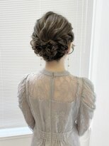 ヘアーアイスカルテット(HAIR ICI QUARTET)&nbsp;ドレスヘア結婚式二次会編み込みゆるふわシニヨンボブアレンジ