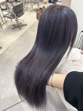 ユーフォリア 渋谷グランデ(Euphoria SHIBUYA GRANDE) 大人っぽラベンダーグレージュ、エクステ長さ出し♪