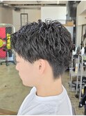 ピンパーマソフトツイストメンズカットショート