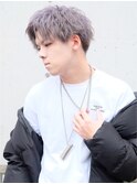 アップバング＋シルバーカラー