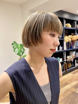 シアン ヘア デザイン(cyan hair design) 【cyan】マッシュショート × アンブレラカラー