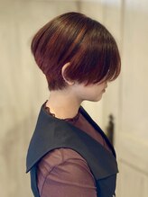 ヘアーリゾートガーデン 南林間店(Hair Resort Garden) ハンサムショート/ピンクオレンジのデザインカラー