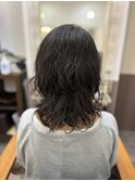 クシュっとゆるパーマ