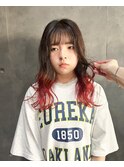 セミロングのデザインカラー（２ブリーチ）