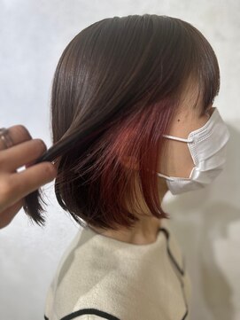 ワースホワイル(WORTH WHILE) マゼンタボブピンクベージュインナーグレージュハイライト大人