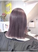 ラベンダーベージュ 切りっぱなし ダブルカラー