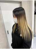 横浜桜木町 縮毛矯正×艶髪バレイヤージュ 髪質改善ストレート