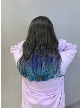 ブロッサム 保谷(Blossom) 10代20代エンドカラーグラデーションカラーブルーターコイズ